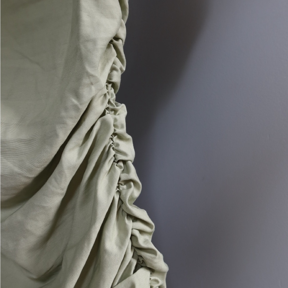 Lulu's Light Green Ruched Mini Dress - Picture 3 of 7